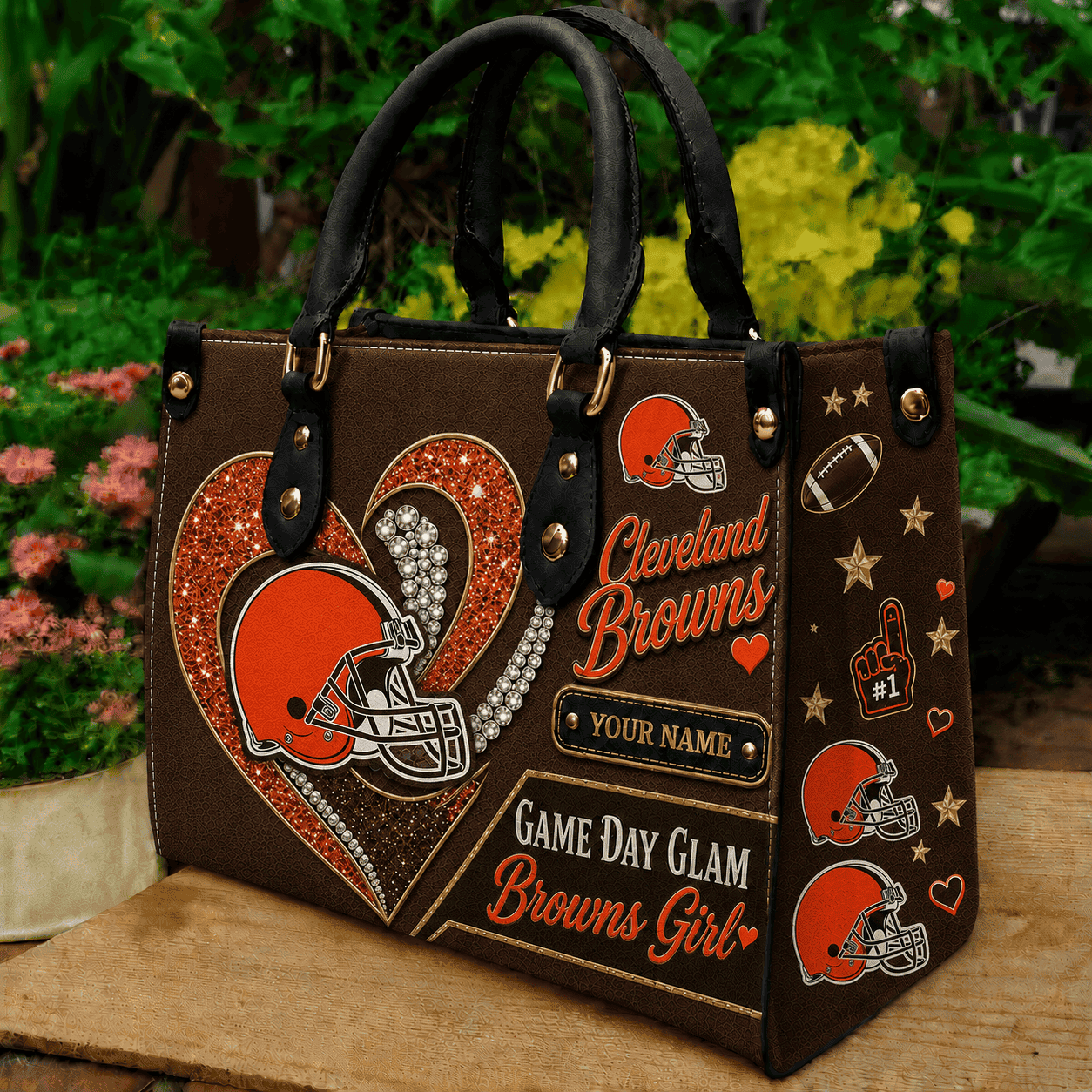 Cleveland Browns NFL Premium Leather Hand Bag Personalized Gift For Fan Men Women - Limited Edition MGF15