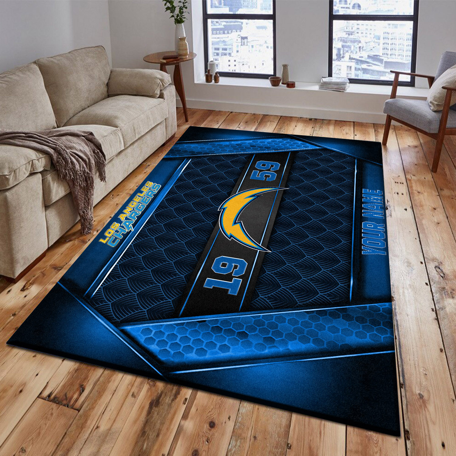 Los Angeles Chargers Area Rug PBRZPP5