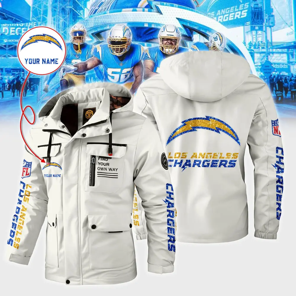 Los Angeles Chargers Personalized Winter Windbreaker Jacket ANZWWJ018