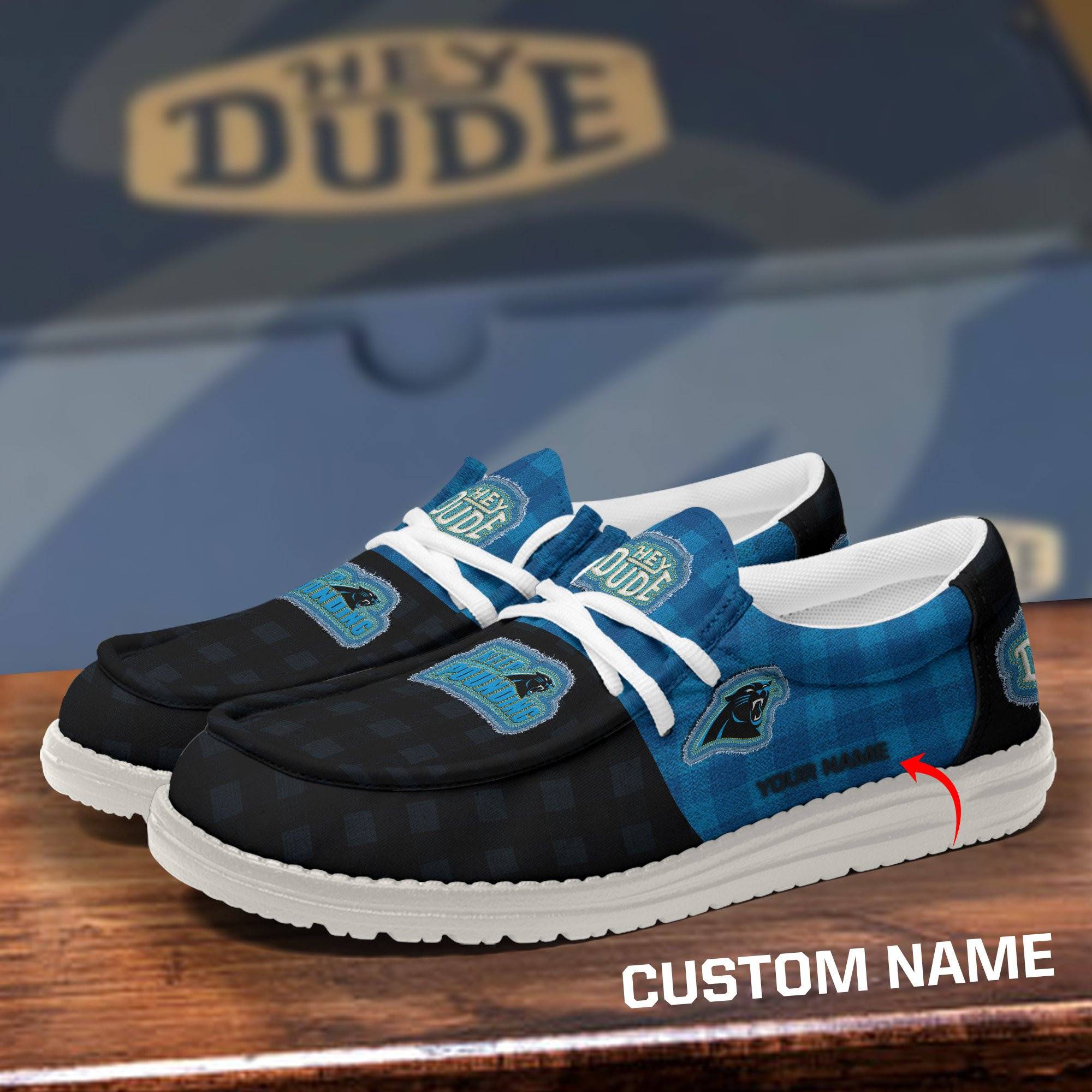 Carolina Panthers DHS shoes-Custom name PBKUVH9