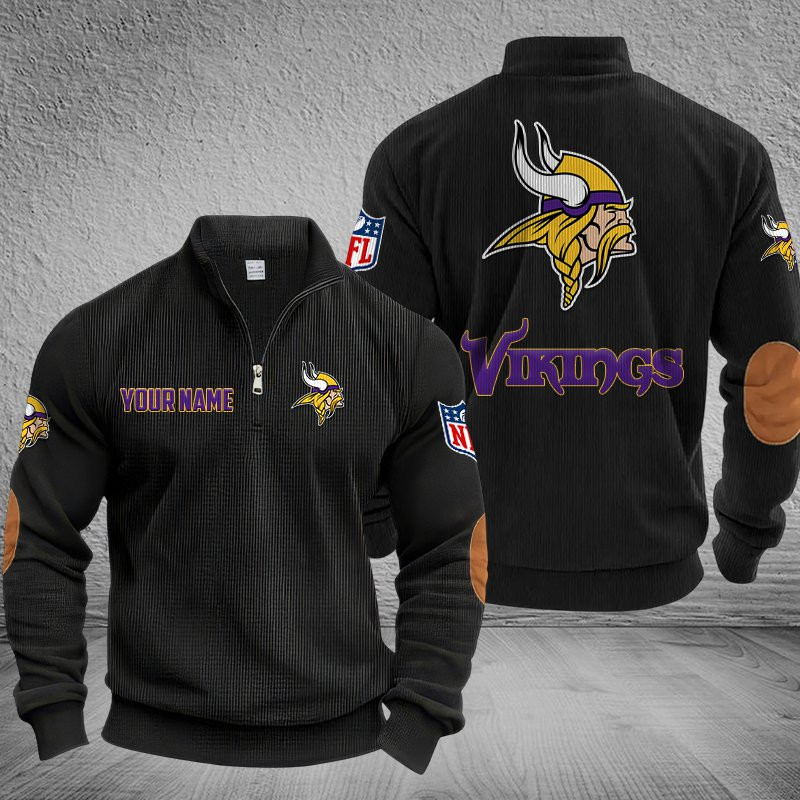 Minnesota Vikings Stand Collar Half-zip Sweatshirt Multicolor PBQVWT6