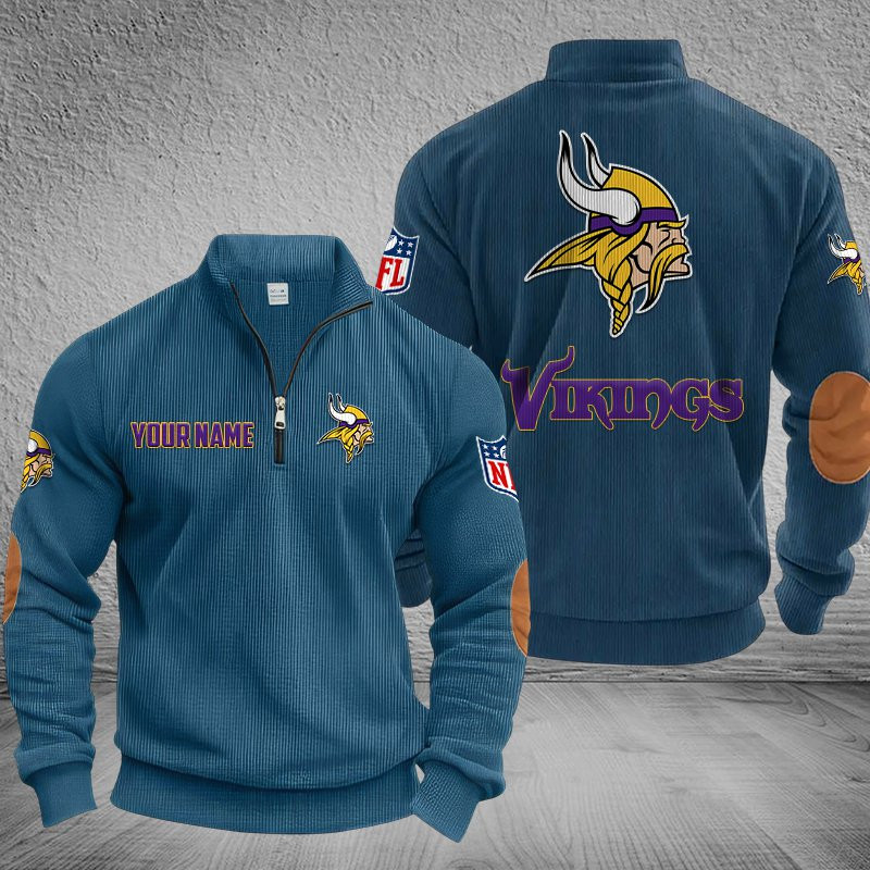 Minnesota Vikings Stand Collar Half-zip Sweatshirt Multicolor PBQVWT6