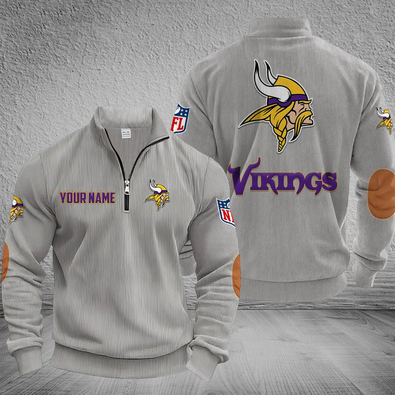 Minnesota Vikings Stand Collar Half-zip Sweatshirt Multicolor PBQVWT6