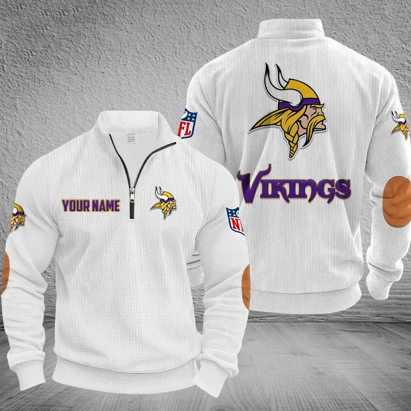 Minnesota Vikings Stand Collar Half-zip Sweatshirt Multicolor PBQVWT6