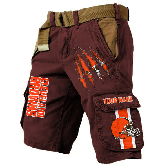Cleveland Browns Pocket Print Cargo Shorts (Belt Not Included) PB4GCW7