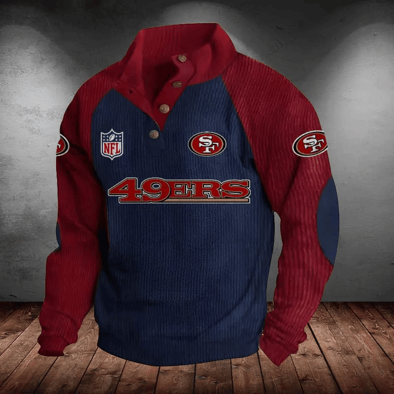 San Francisco 49ers Men's Corduroy Colorblock Sweatshirt PB2SC1F