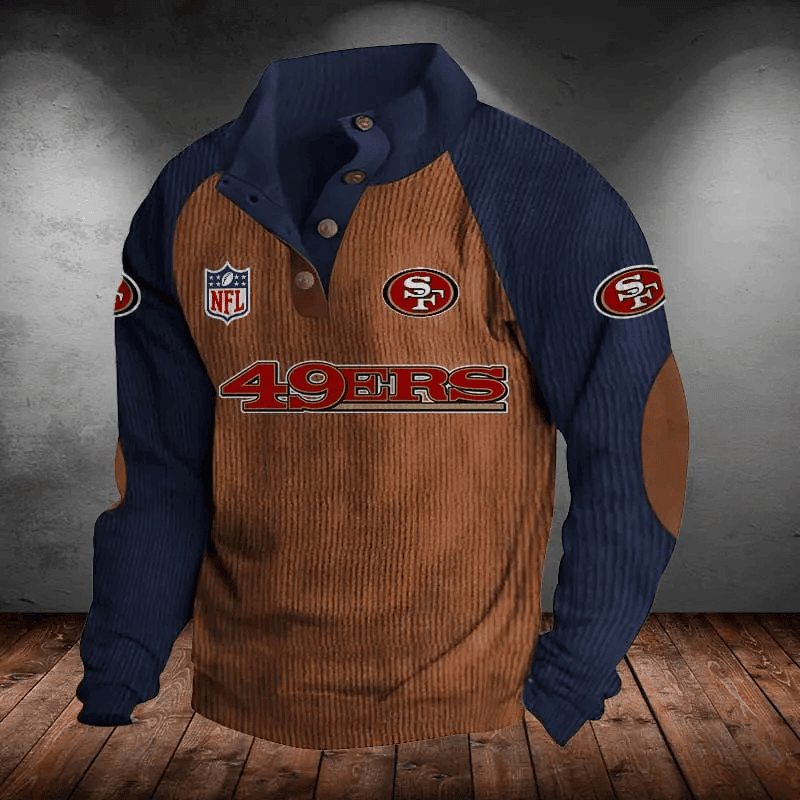 San Francisco 49ers Men's Corduroy Colorblock Sweatshirt PB2SC1F