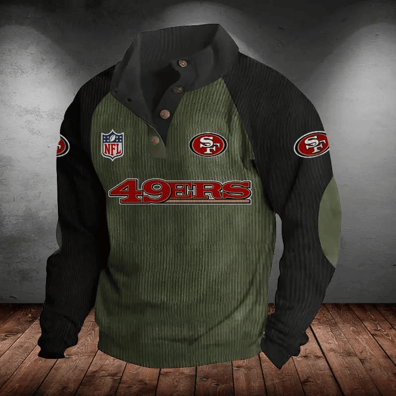 San Francisco 49ers Men's Corduroy Colorblock Sweatshirt PB2SC1F