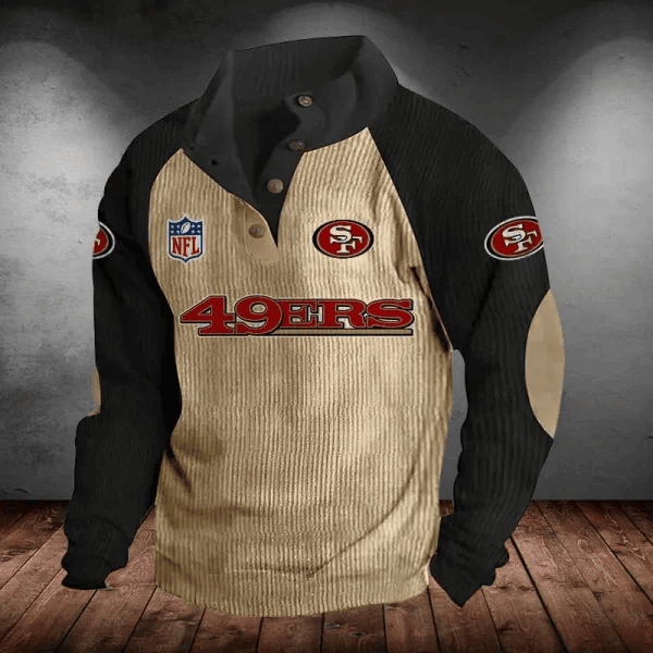 San Francisco 49ers Men's Corduroy Colorblock Sweatshirt PB2SC1F