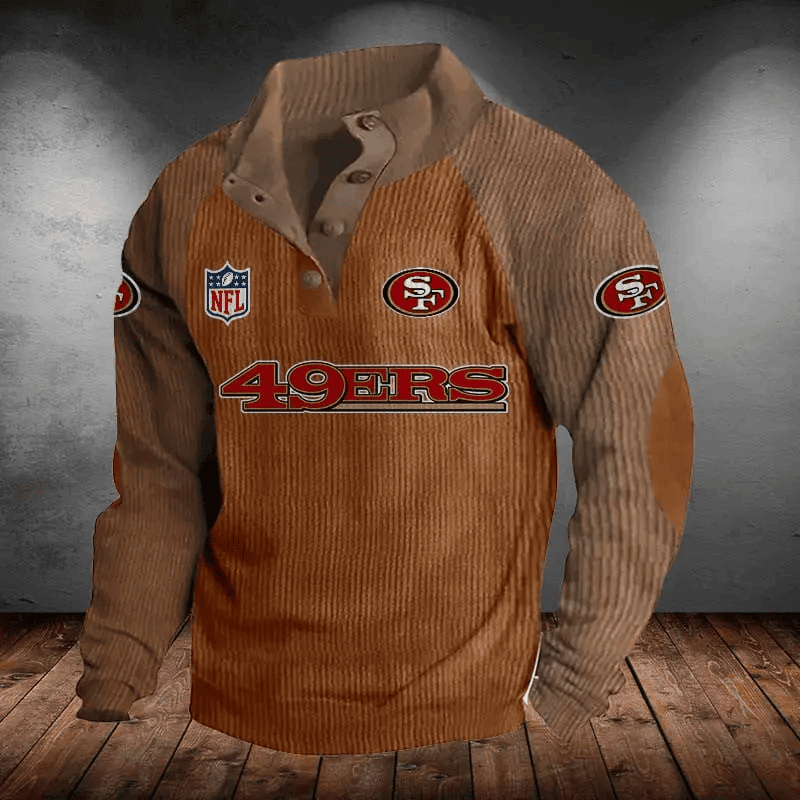 San Francisco 49ers Men's Corduroy Colorblock Sweatshirt PB2SC1F
