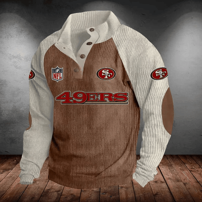 San Francisco 49ers Men's Corduroy Colorblock Sweatshirt PB2SC1F