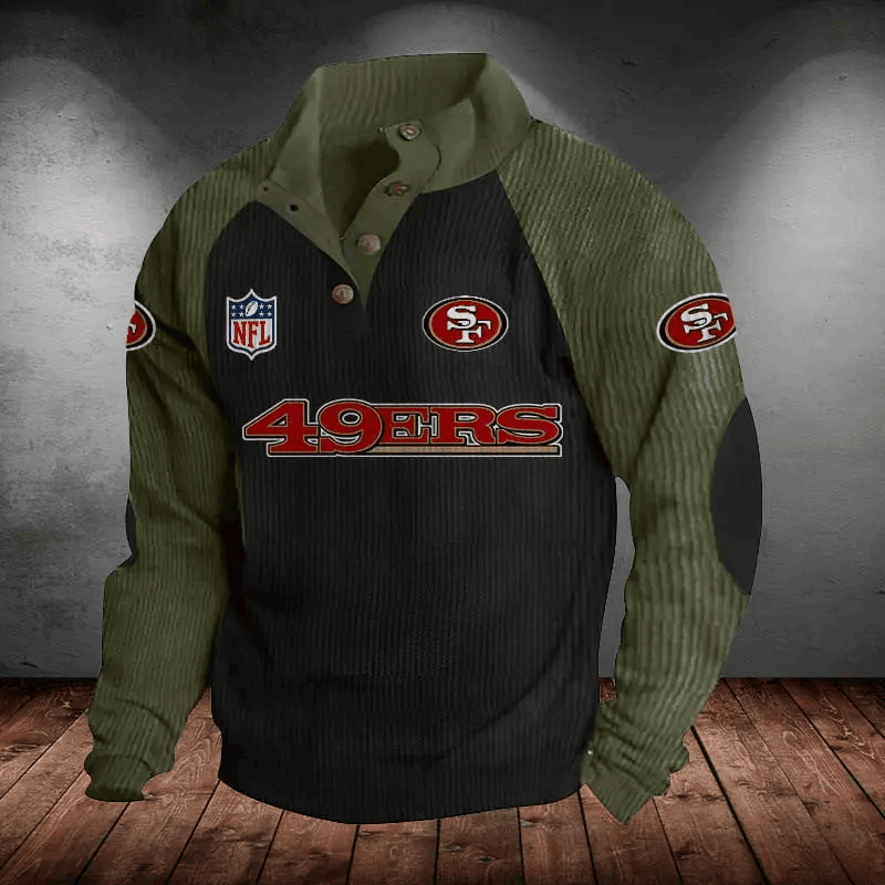 San Francisco 49ers Men's Corduroy Colorblock Sweatshirt PB2SC1F