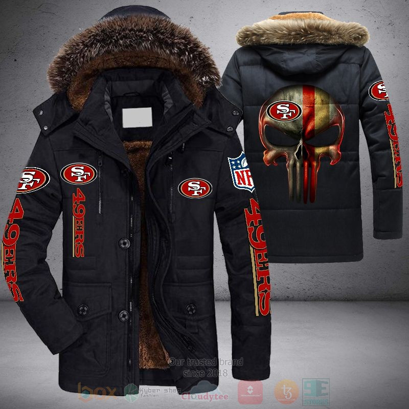 NFL San Francisco 49ers Skull Punisher Parka Jacket - LIMITED EDITION