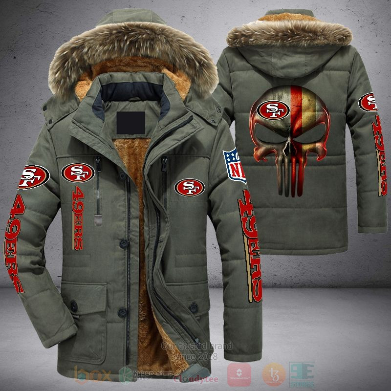 NFL San Francisco 49ers Skull Punisher Parka Jacket - LIMITED EDITION
