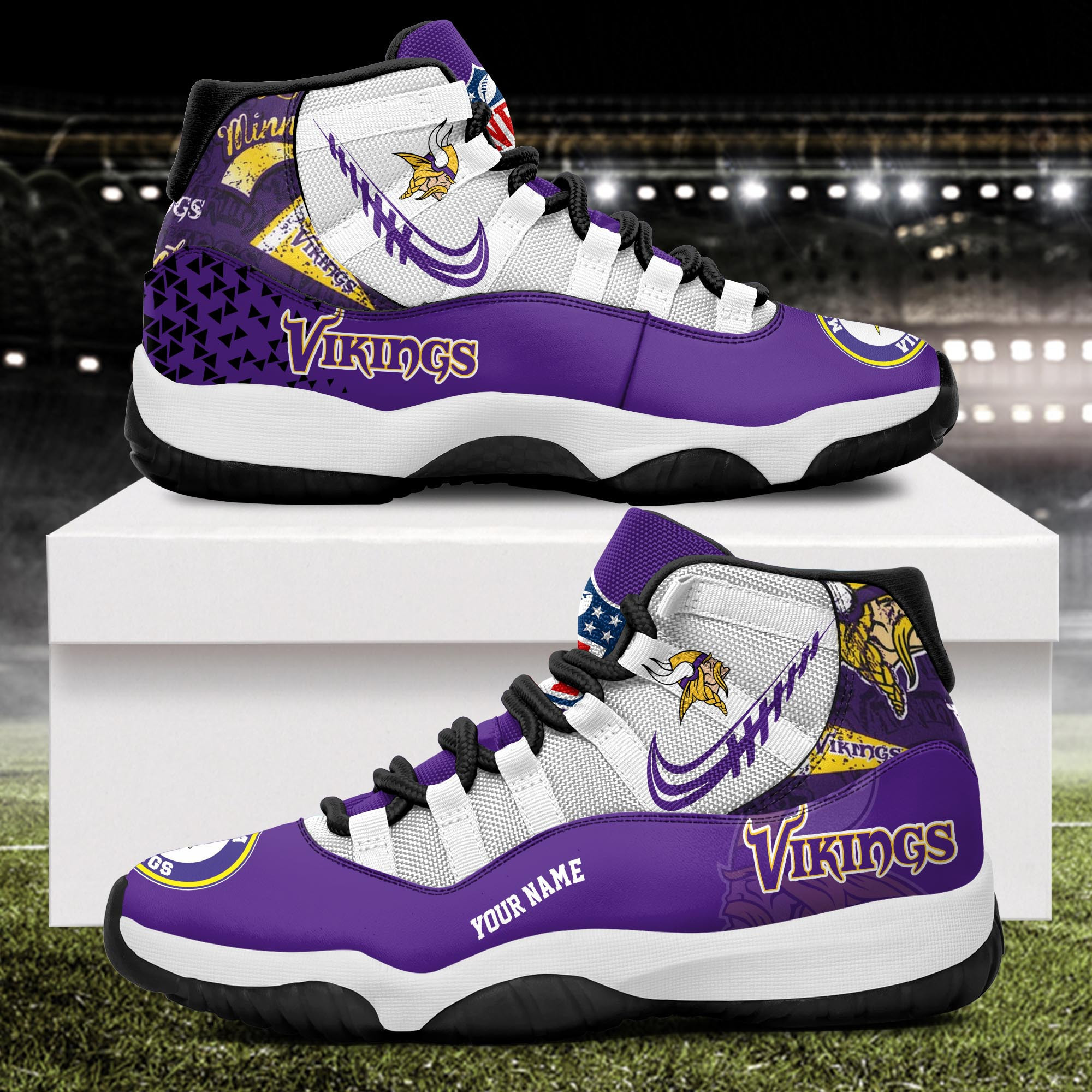 Minnesota Vikings Air Jordan 11 Shoes JD012
