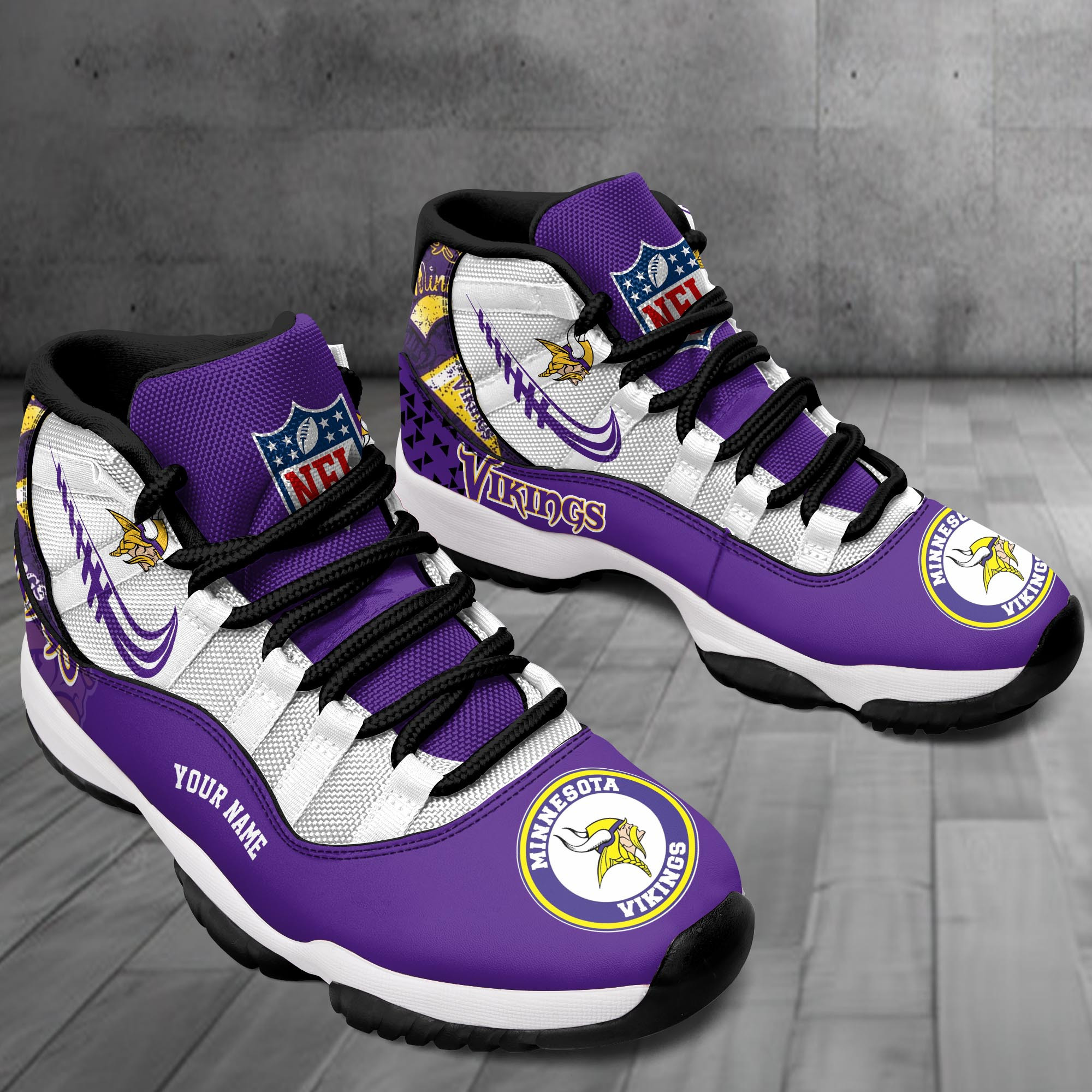 Minnesota Vikings Air Jordan 11 Shoes PB8HFDY