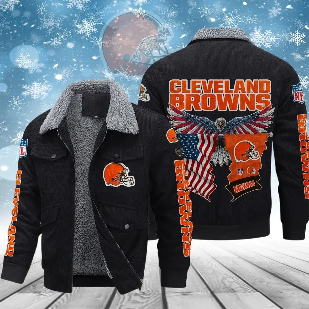 Cleveland Browns VITCJ080 Men’s Thickened Corduroy Jacket