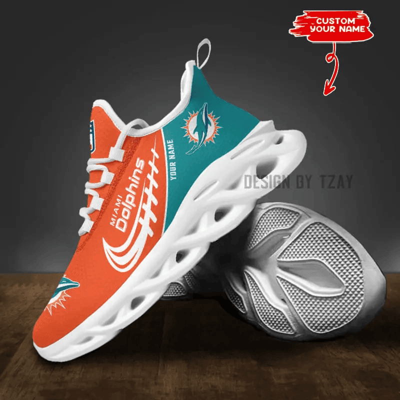 Miami Dolphins Personalized Maxsoul Sneakers PBTD5MY
