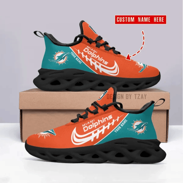 Miami Dolphins Personalized Maxsoul Sneakers PBTD5MY