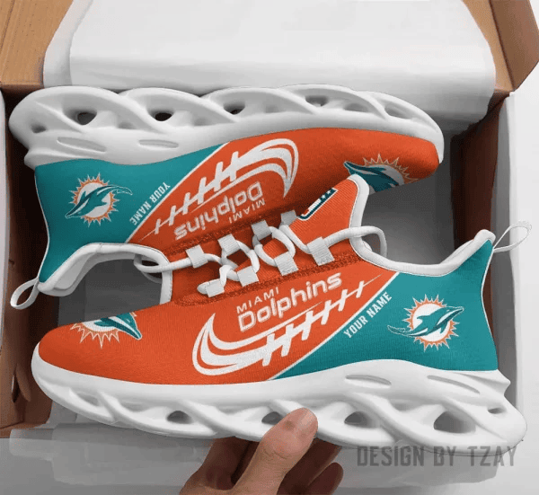 Miami Dolphins Personalized Maxsoul Sneakers PBTD5MY