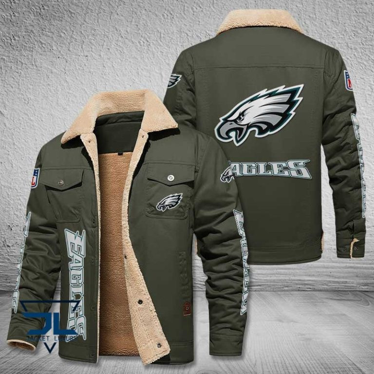 Philadelphia Eagles NFL Fleece Leather Jacket V3SDS1