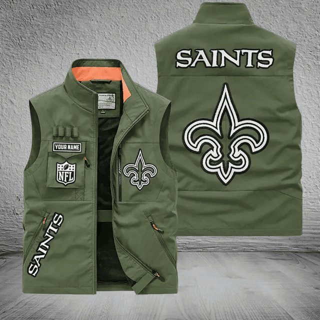New Orleans Saints Sleeveless Jacket PBYMJY4