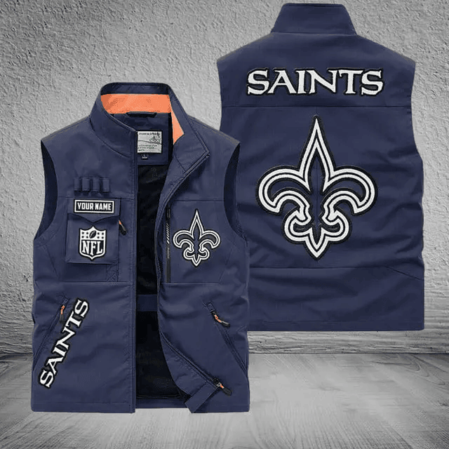 New Orleans Saints Sleeveless Jacket PBYMJY4
