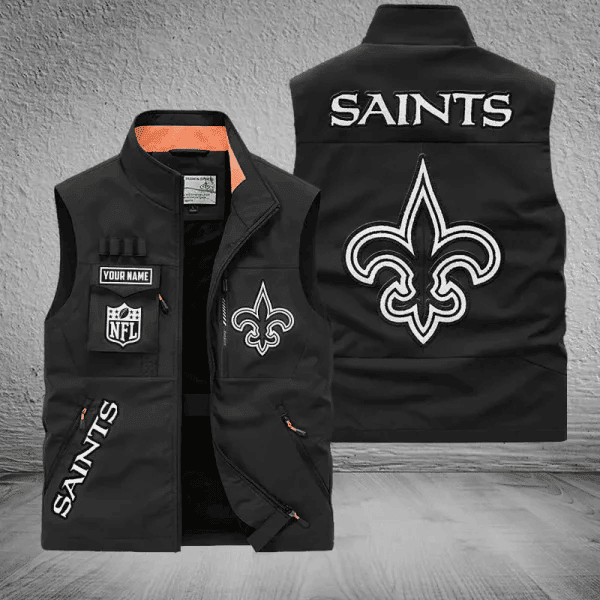 New Orleans Saints Sleeveless Jacket PBYMJY4