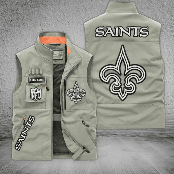 New Orleans Saints Sleeveless Jacket PBYMJY4
