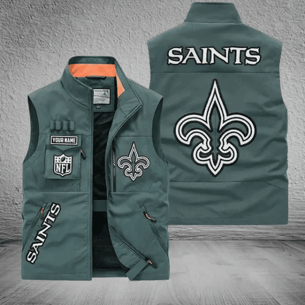 New Orleans Saints Sleeveless Jacket PBYMJY4