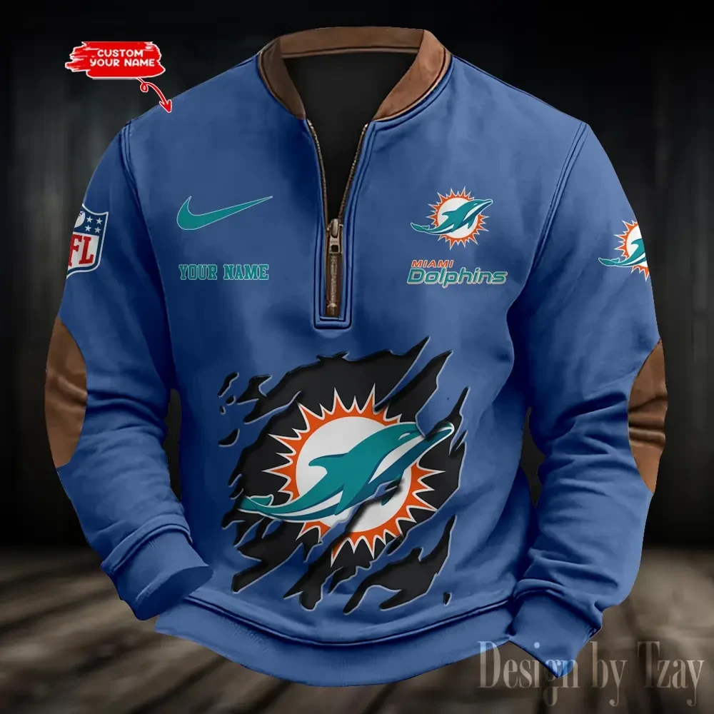 Miami Dolphins Print Vintage Sweatshirt PBCGAI8
