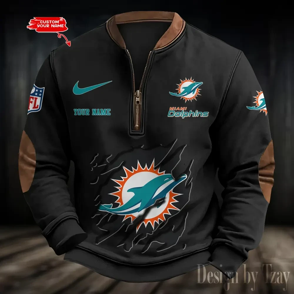Miami Dolphins Print Vintage Sweatshirt PBCGAI8