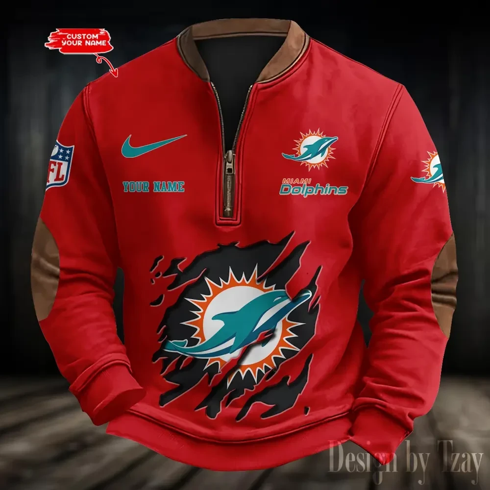 Miami Dolphins Print Vintage Sweatshirt PBCGAI8