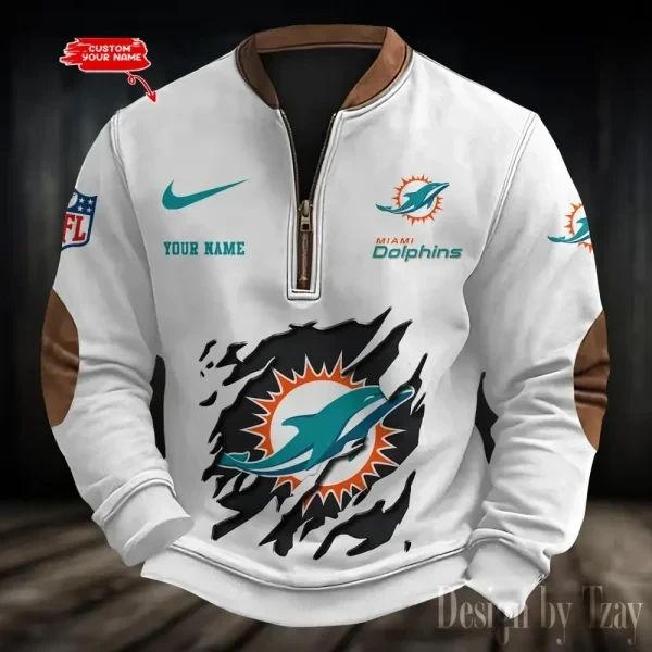 Miami Dolphins Print Vintage Sweatshirt PBCGAI8