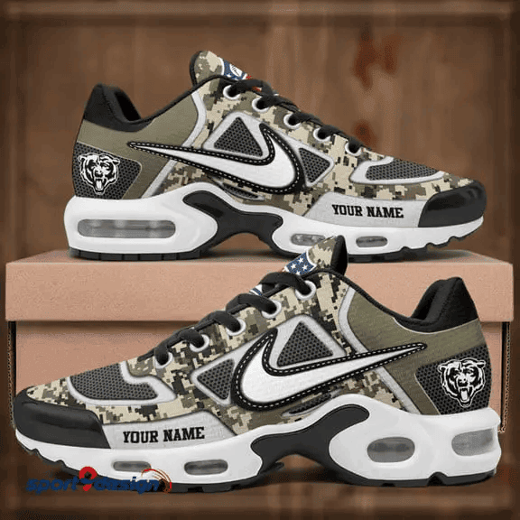 Chicago Bears Custom Camo Print Athletic T-N Sneakers PB2M1H0