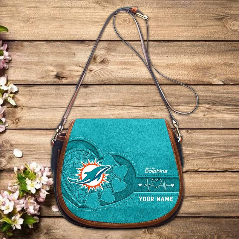 Miami Dolphins Personalized Zipper Shoulder Bag Best Gift For Fans S9ZSB020
