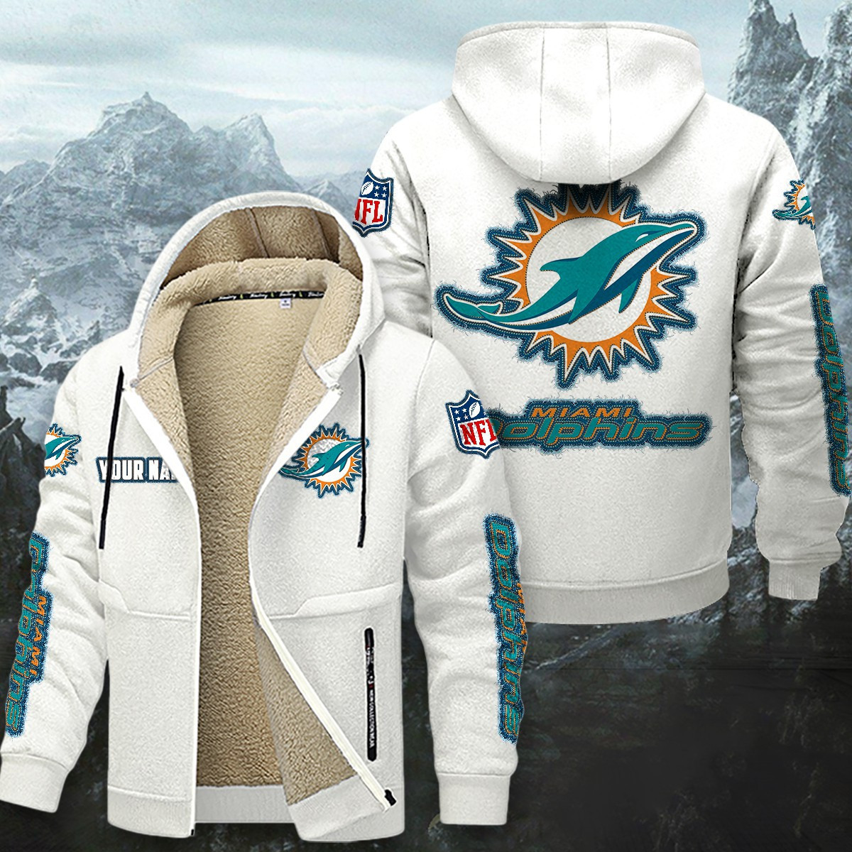 Miami Dolphins Sherpa-Lined Zip Hoodie PBB73IV