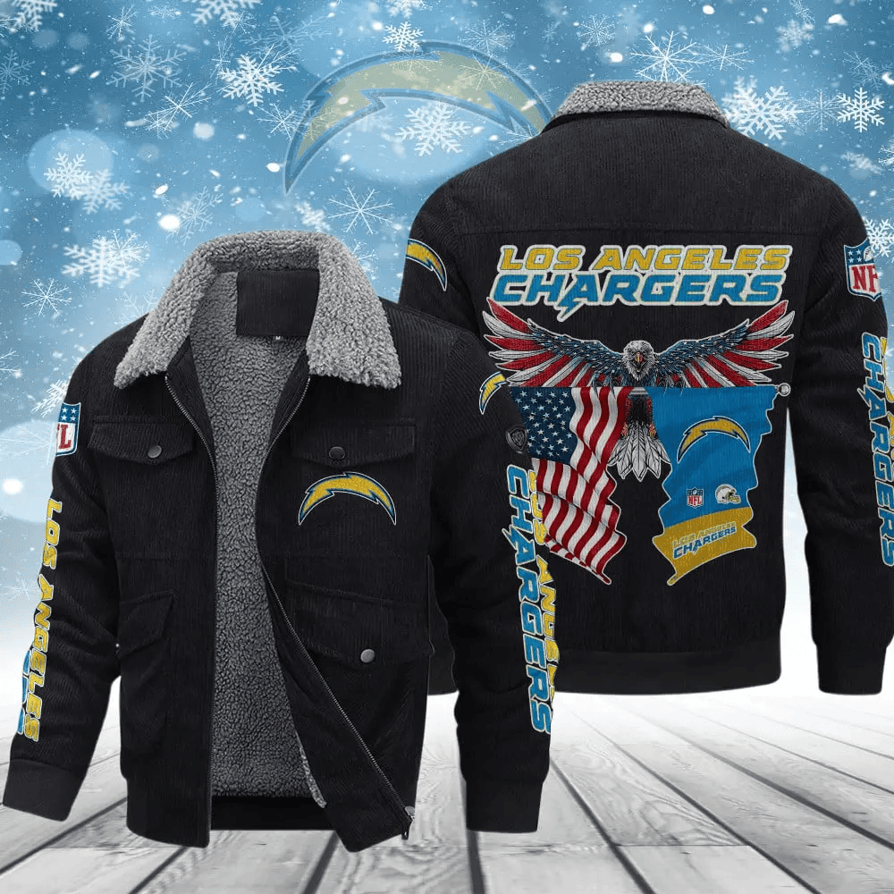 Los Angeles Chargers VITCJ089 Men’s Thickened Corduroy Jacket ( SIZE M - 8 XL )