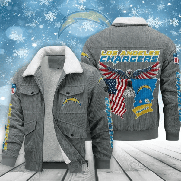 Los Angeles Chargers Men’s Thickened Corduroy Jacket ( SIZE M - 8 XL ) PBLF17A