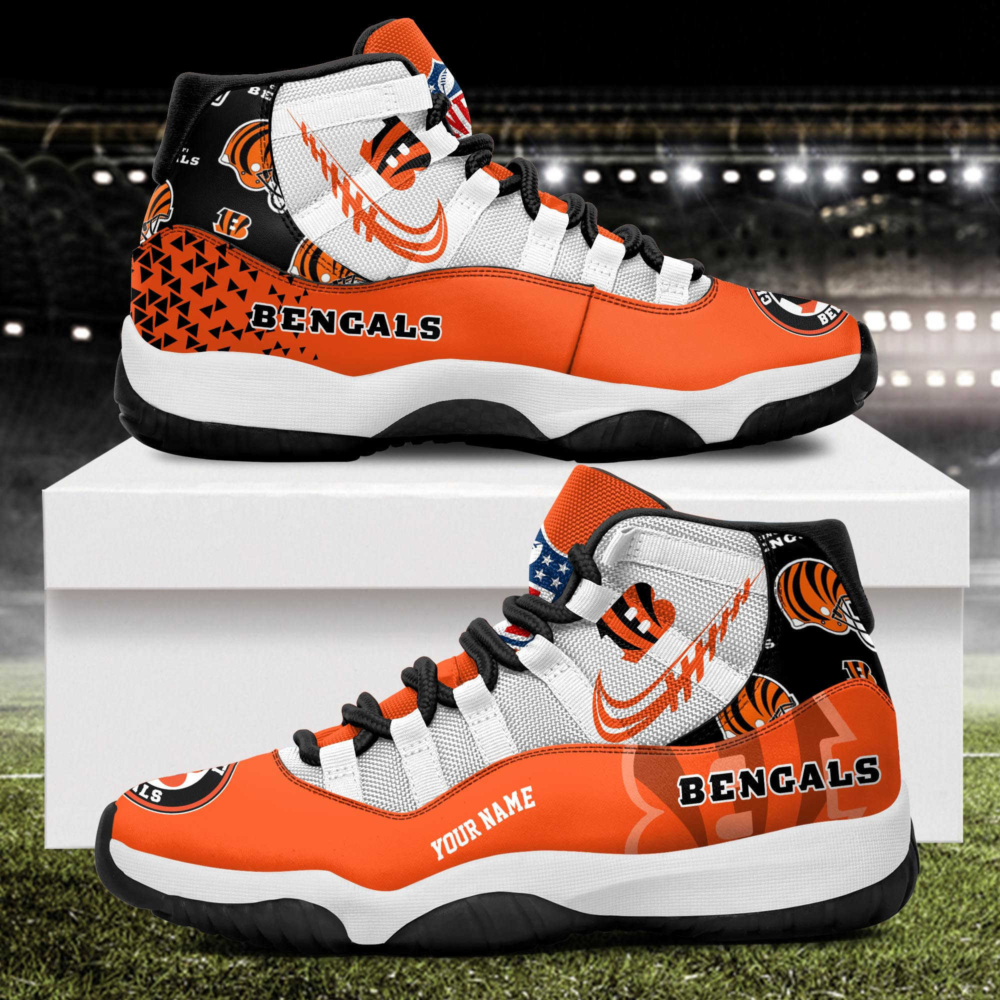 Cincinnati Bengals Air Jordan 11 Shoes JD017