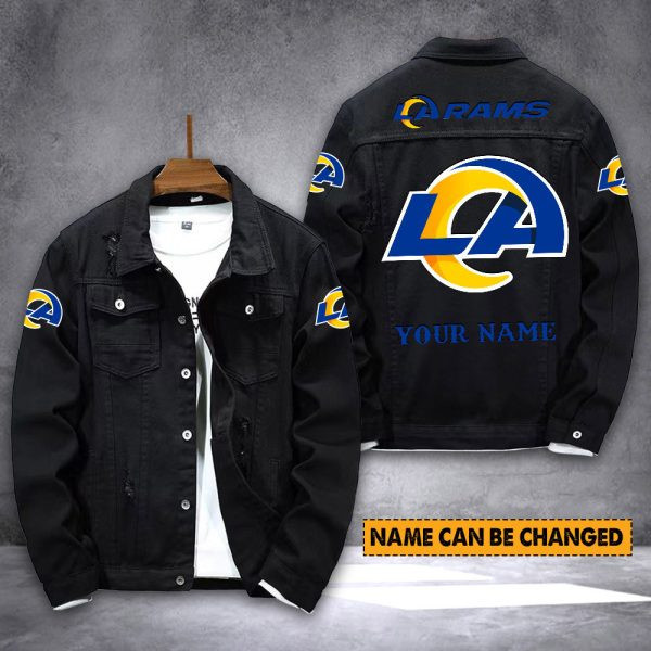 Los Angeles Rams Personalized New Denim Jacket PBW0AV7