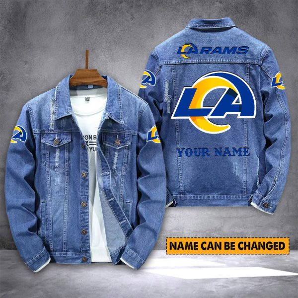 Los Angeles Rams Personalized New Denim Jacket PBW0AV7