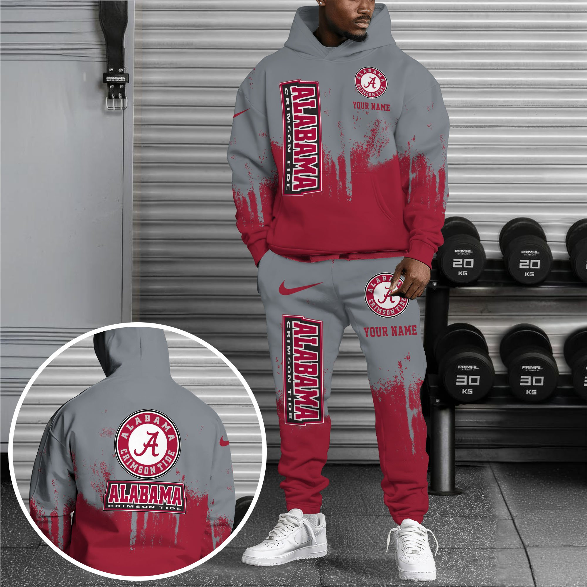 Alabama Crimson Tide Hoodie Sweatpants Set Custom Your name, Sport Hoodie Sweatpants Set, Sport Gifts For Fan EHIVM-62882