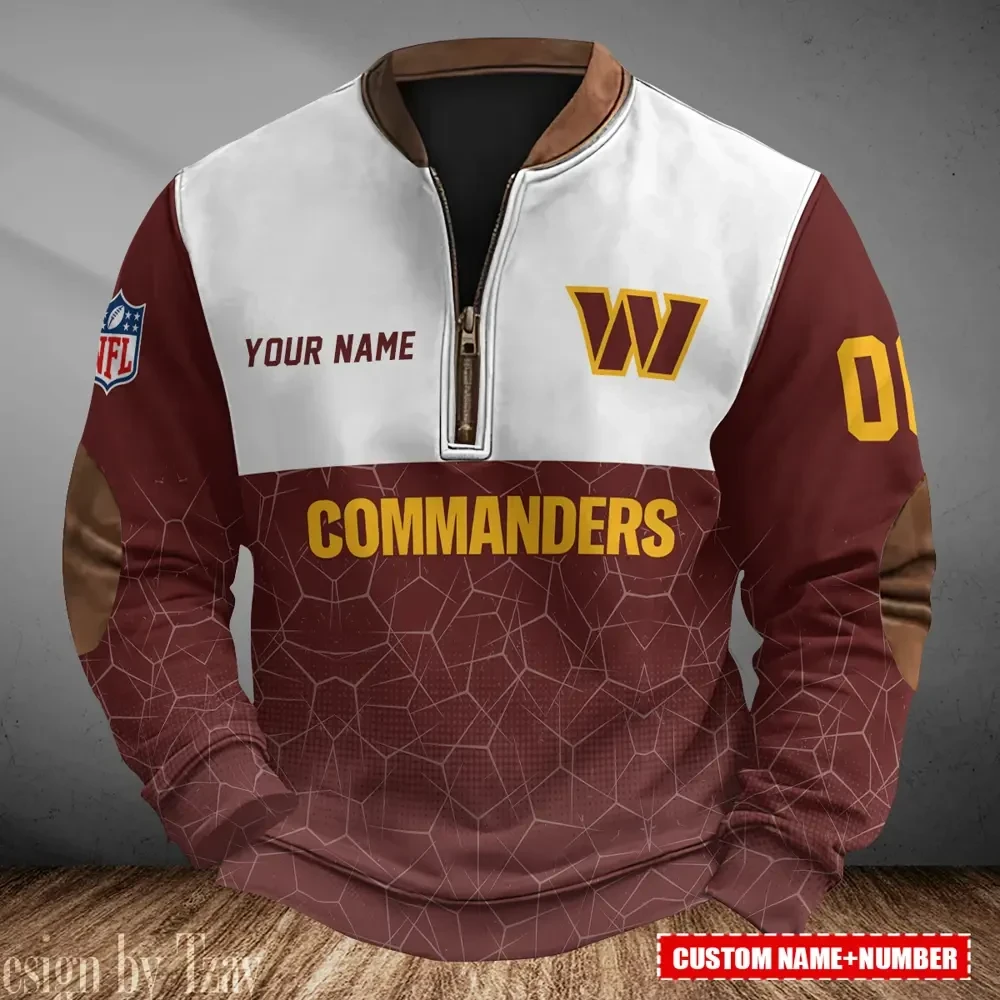 Washington Commanders Men's Vintage Zipper Stand Collar Sweatshirt S9MPZNS301