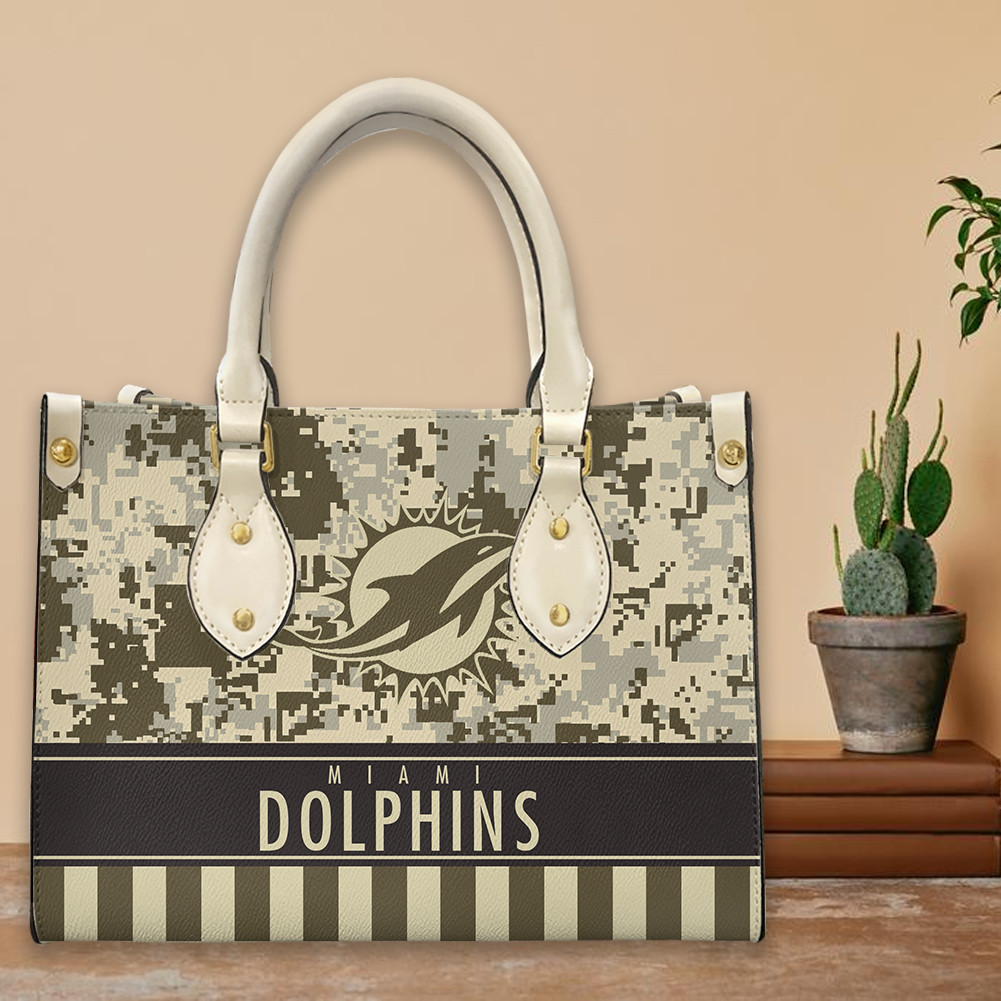 Miami Dolphins Personalized Leather Hand Bag PB74WK4