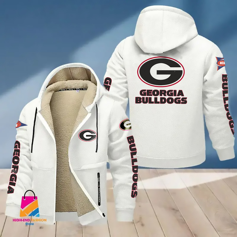 Georgia Bulldogs Hoodie Zip Velvet Coat GBDTZ0869
