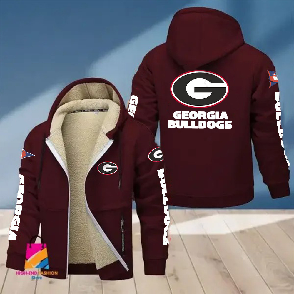 Georgia Bulldogs Hoodie Zip Velvet Coat PB26BAD