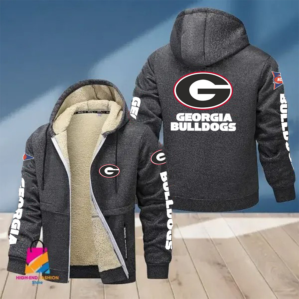 Georgia Bulldogs Hoodie Zip Velvet Coat PB26BAD