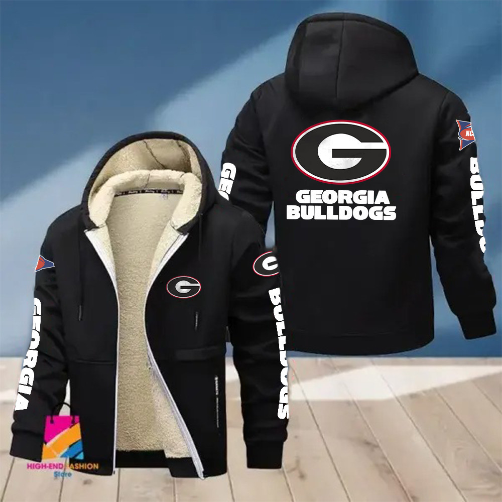 Georgia Bulldogs Hoodie Zip Velvet Coat PB26BAD