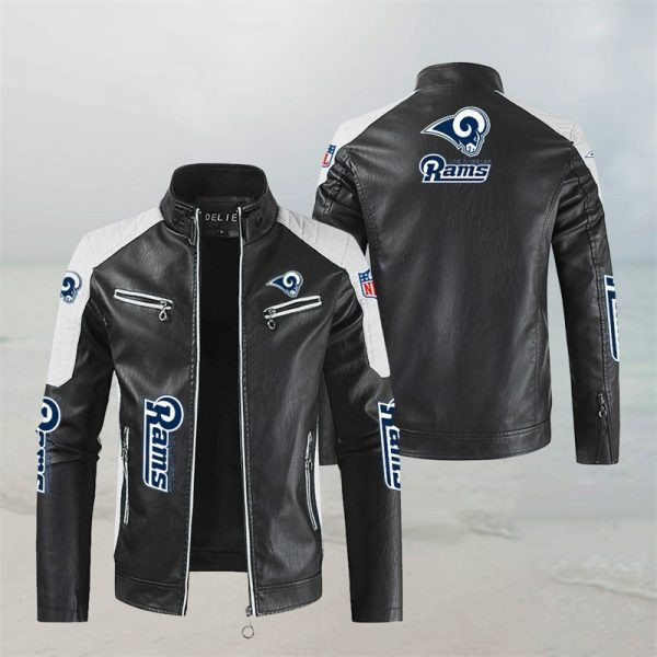 Los Angeles Rams Stand Collar Leather Jacket PB1S4FY